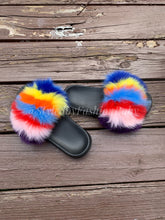 Load image into Gallery viewer, Mommy’s Fuzzy Wuzzy Slides- Candy Cane Remix