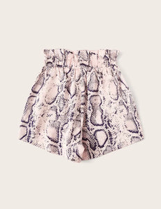 Snakeskin Print Shorts (Pink)
